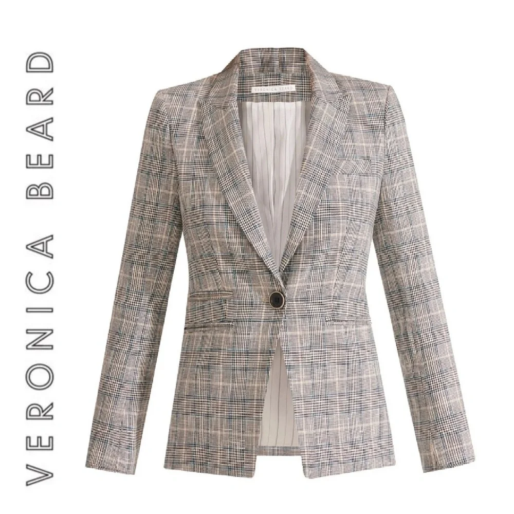 Veronica Beard GIA Dickey Jacket / Blazer  - Grey/Navy Plaid – Women’s Size 2 - Picture 4 of 11